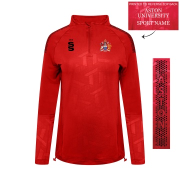 Aston University - Impact 1/4 Zip Performance Top - Red - Women's Fit