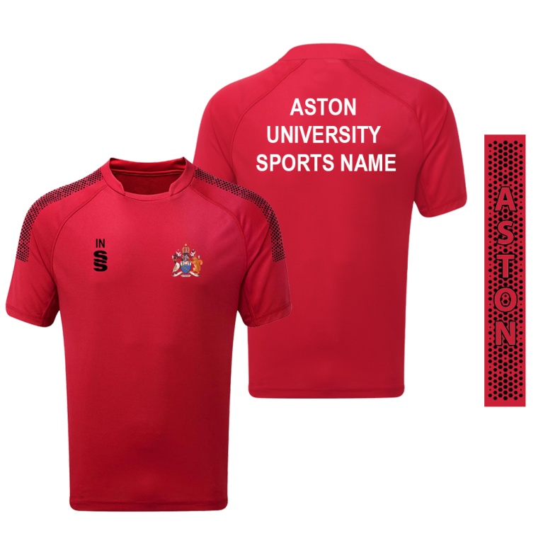 Aston University - Dual Games Shirt - Red - Unisex Fit