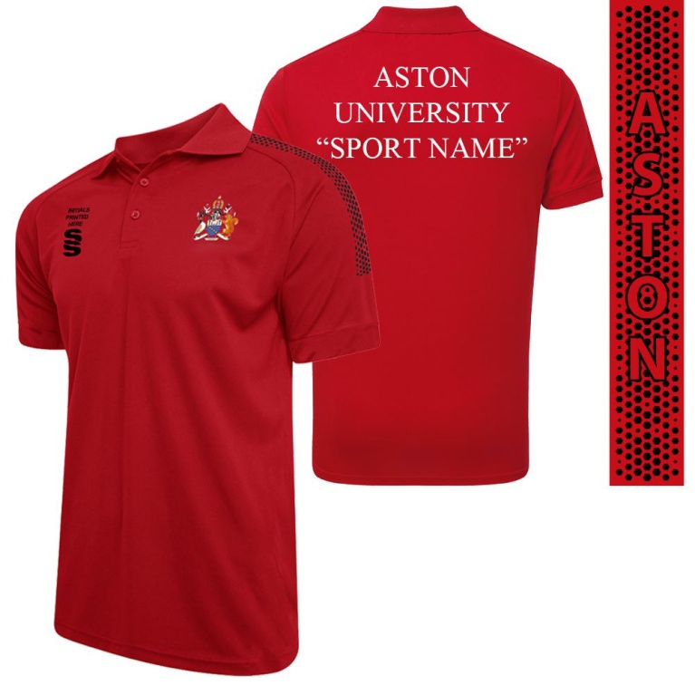 Aston University - Dual Solid Colour Polo - Red - Unisex Fit