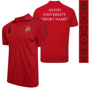 Aston University - Dual Solid Colour Polo - Red - Unisex Fit