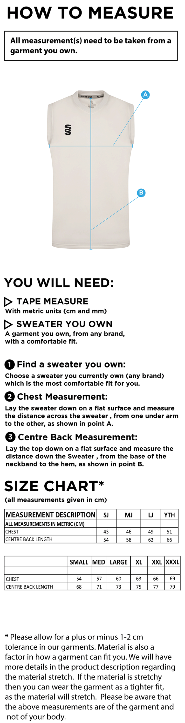 Aston University - Blast Sleeveless Sweater - Unisex Fit - Size Guide