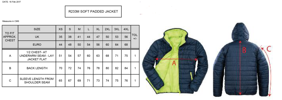 Aston University - Supersoft Jacket - Unisex Fit - Size Guide